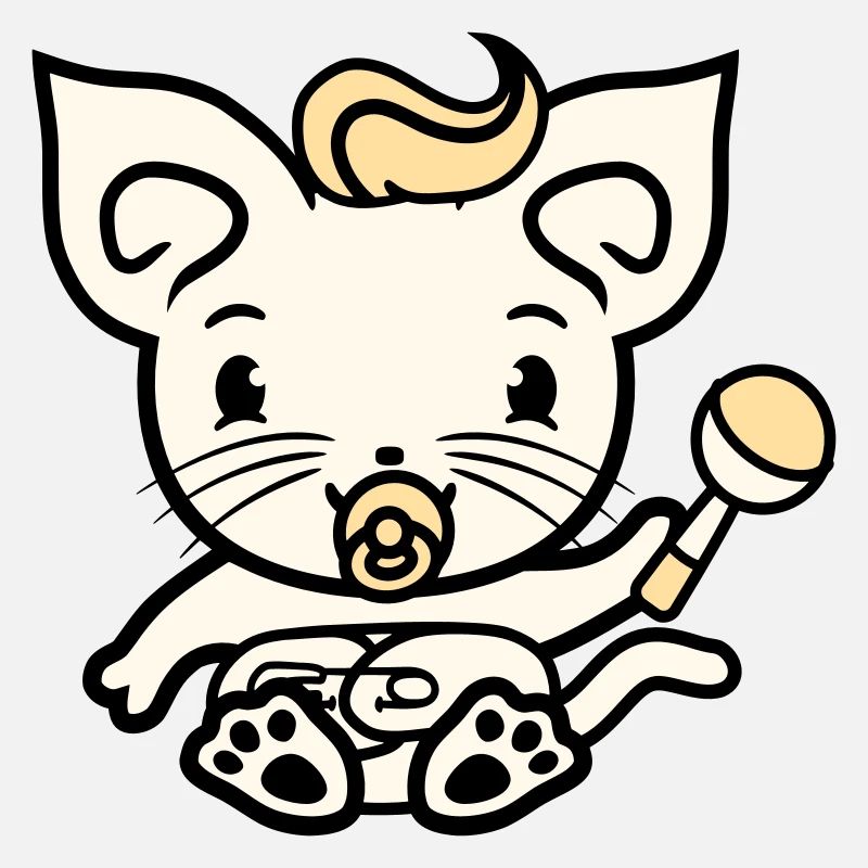 Baby Cat Cute Pacifier Kitten Rattle Child