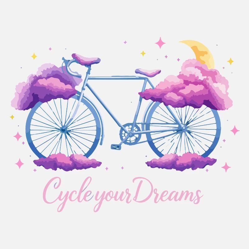 Conception de vélo nuage « Cycle Your Dreams » avec lune