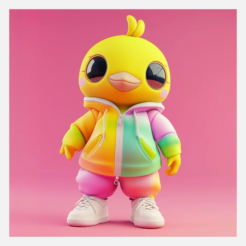 3d Charakter - Süßer Regenbogenvogel