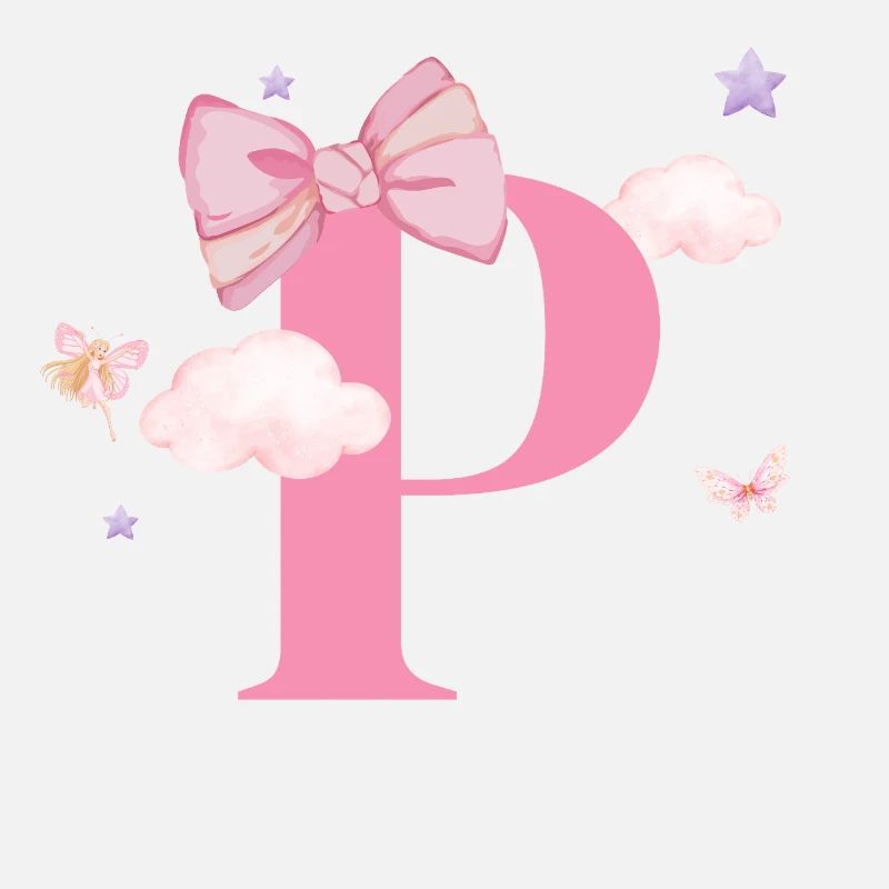 Letter p pink clouds