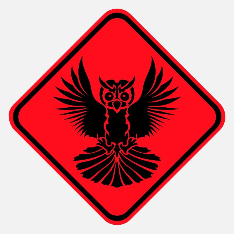 Owl Warning Danger Zone Sign Note Attention