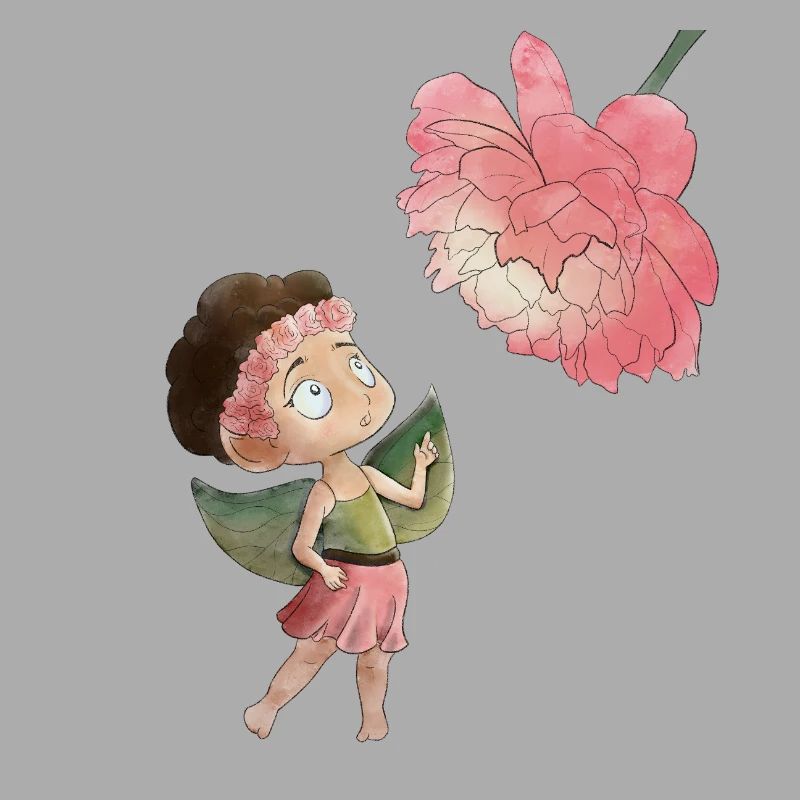 Zauberhafte Fee mit Pfingstrose