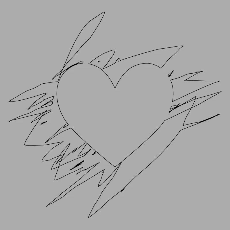 Doodle Heart Scribbled Lines