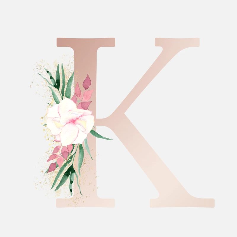 Customizable Monogram K Floral