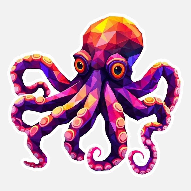Libérez le Kraken! Poly Octopus coloré