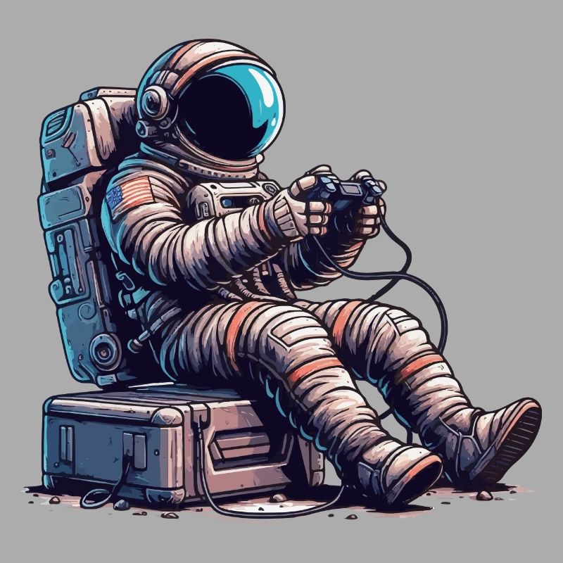 Astronaut Playing Console with Controller