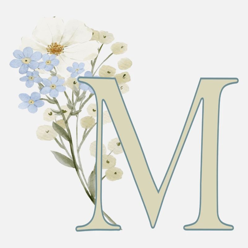 M avec des fleurs