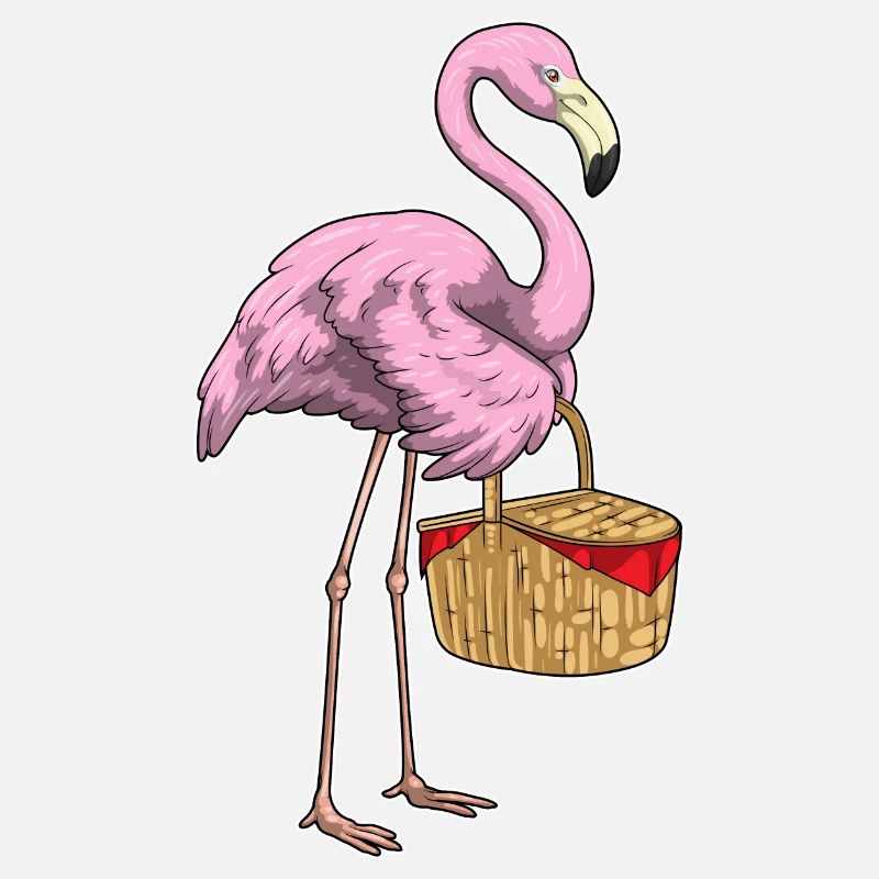 Flamingo Picknick Korb