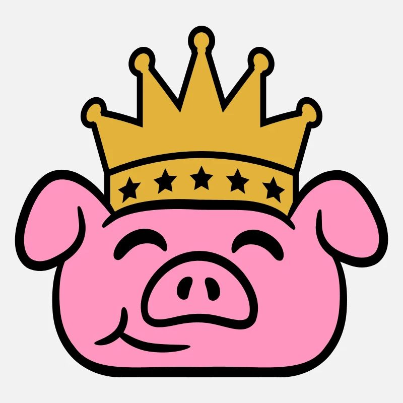 Pig King Head Queen Crown Prince Princess