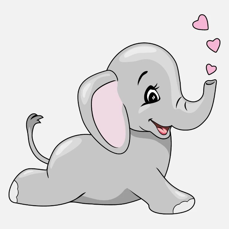 Couché heureux bébé éléphant