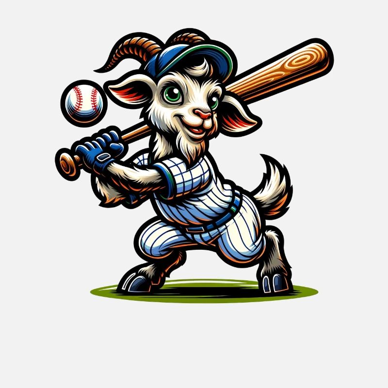 Conception de joueur de lanceur de baseball chèvre