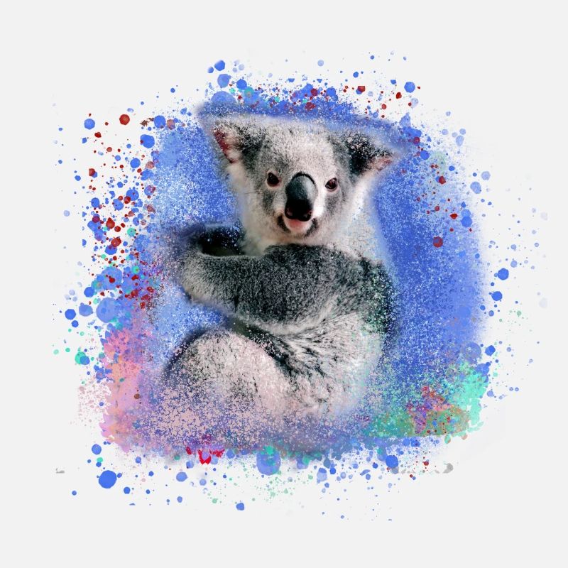 koala, bleu, graffiti, peinture, koala ours