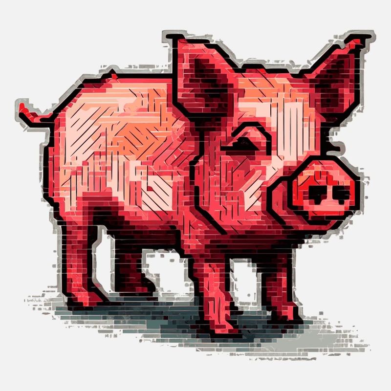 Petit porcelet comme cochon domestique dans les graphismes rétro