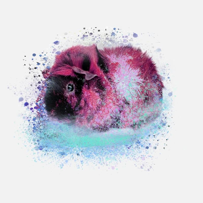 cochon d’Inde, graffiti, peinture, rose, rose, pop-art