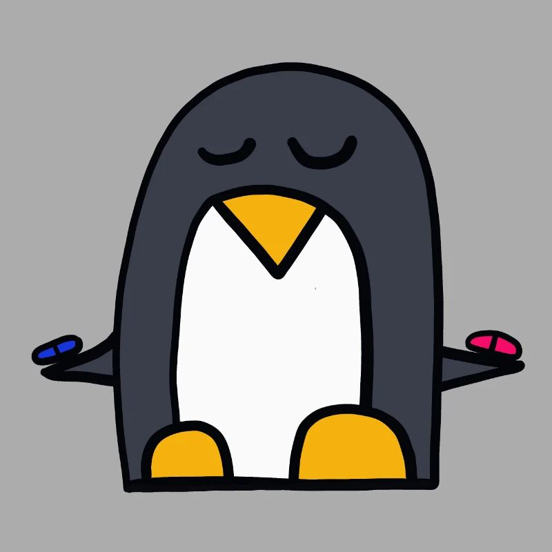 rote Pille oder blaue Pille? Pinguin aus der Matri