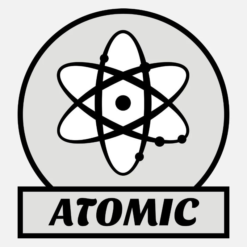 ATOMIC vintage atom retro gray nuclear science