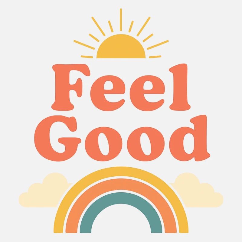 Retro Sonne & Regenbogen Design - Feel Good