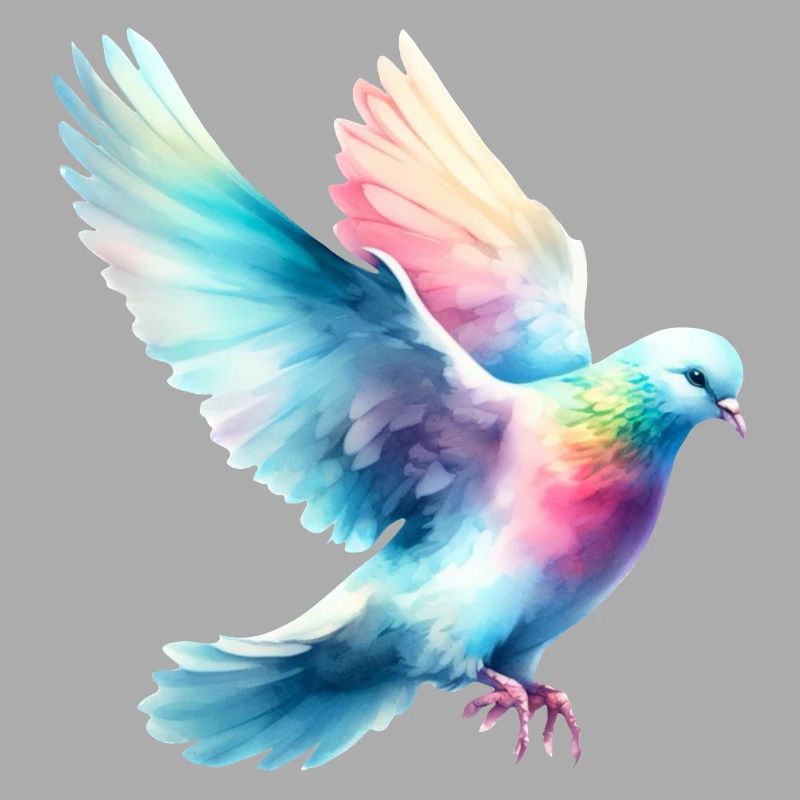 Rainbow Flight: Fliegende Taube