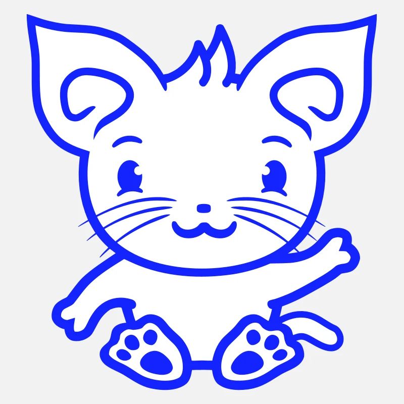 Cute Cat Waving Happy Smiling Kitten Fun