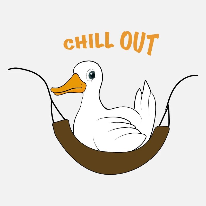 Funny duck saying chill out