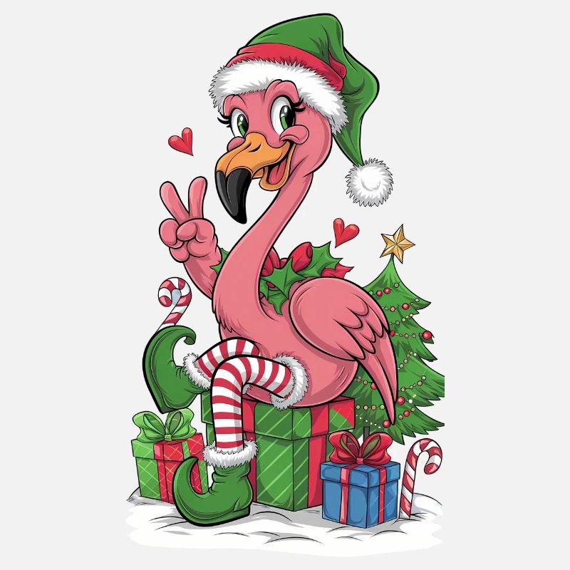 Flamingo Elfe Weihnachten Friedenshand