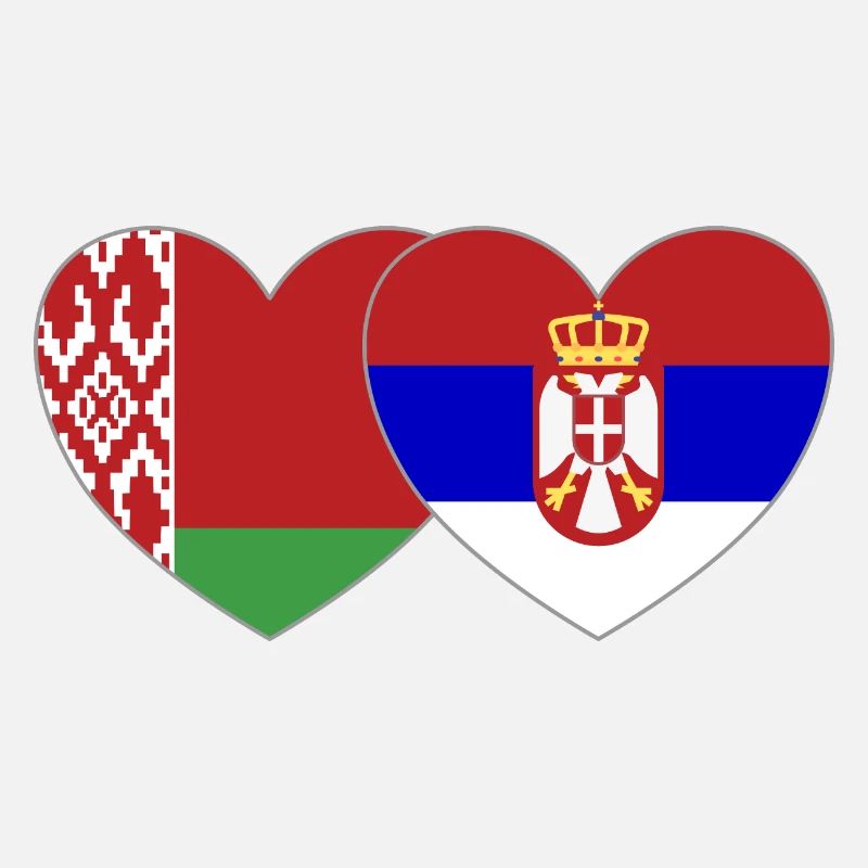 Biélorussie Serbie Drapeau Cœur