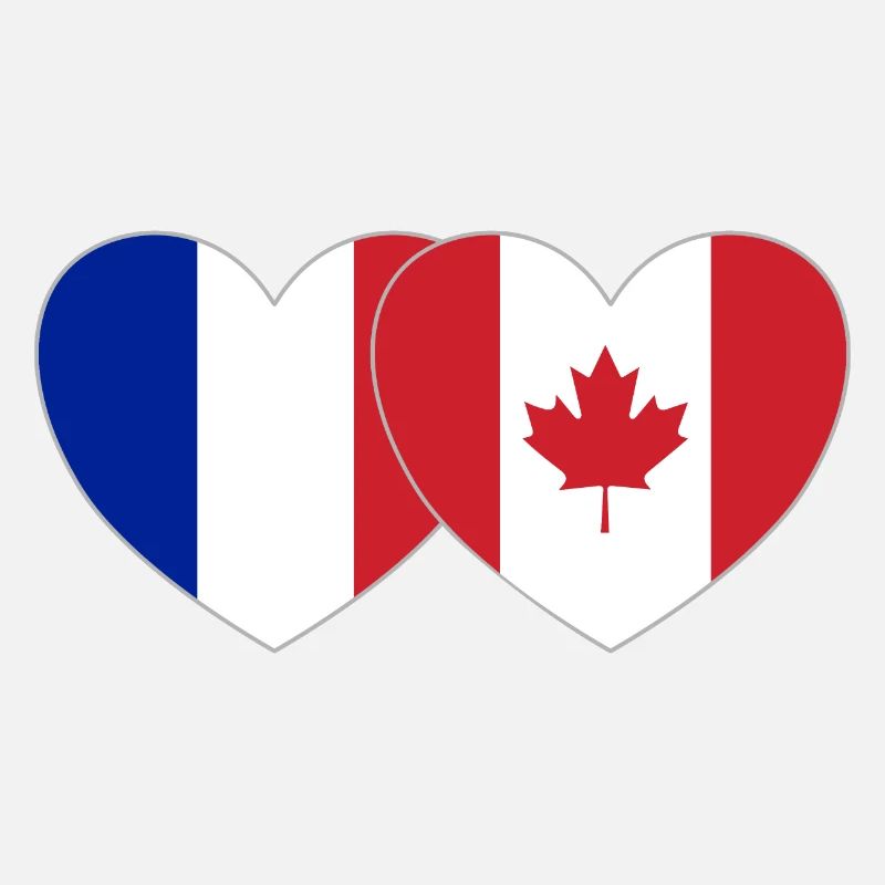 France Canada Flag Heart