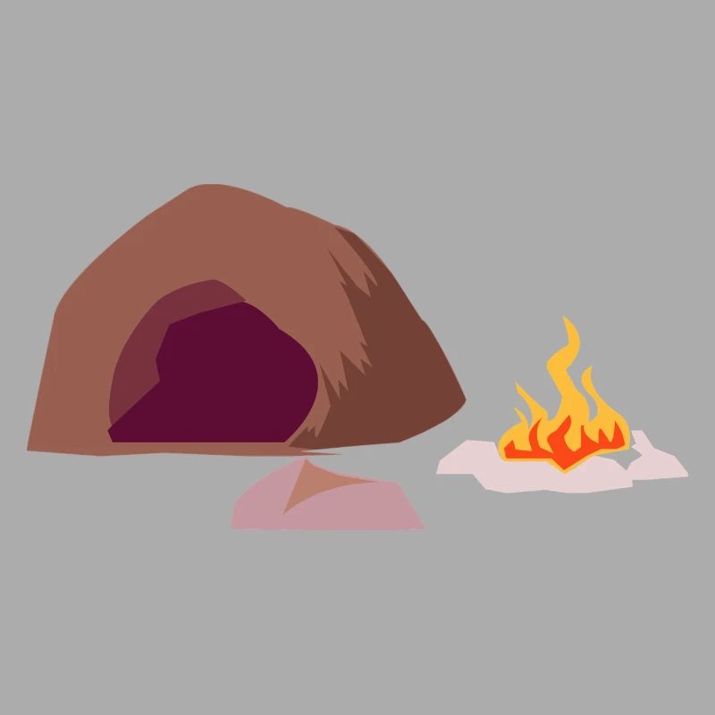 Cave fire stone age primitive man