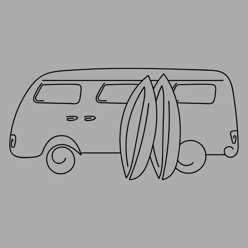 Retro-Van mit Surfbrettern