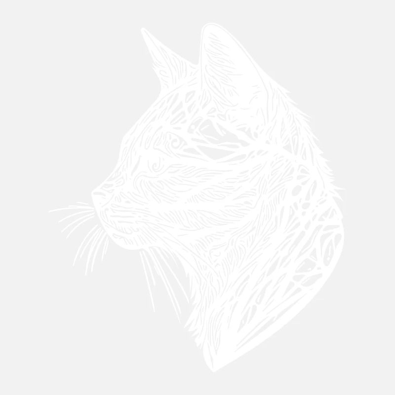 Petit chat dans la nature Web Lines Style de tatouage