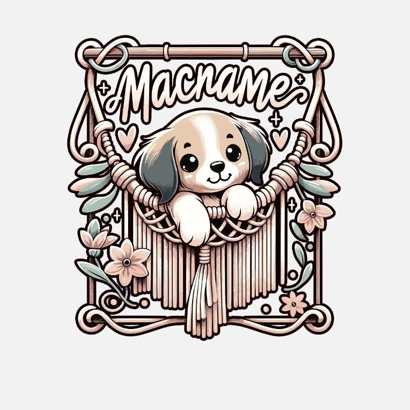 Funny Macrame Dog Artist Macrame