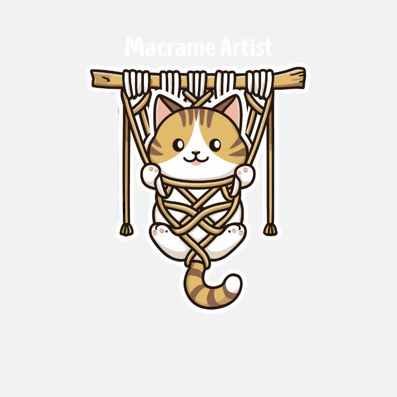 Lustige Makramee Katze Künstler Makramee