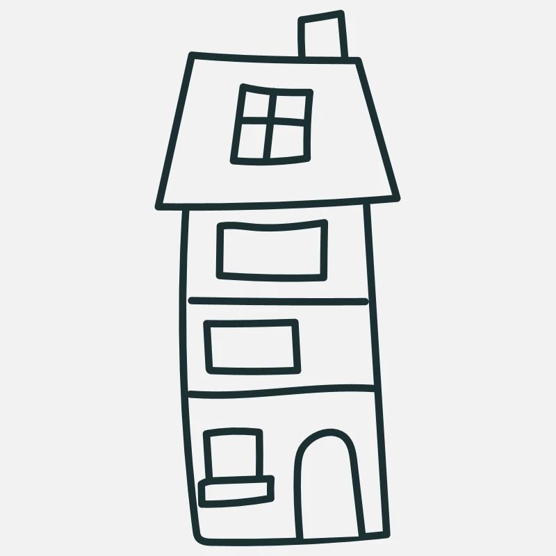A cute tall Irregular house