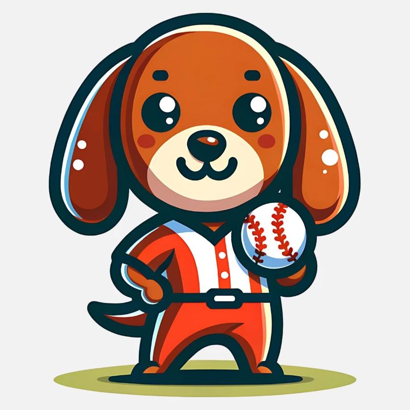Cute Boy Dachshund Baseball Player