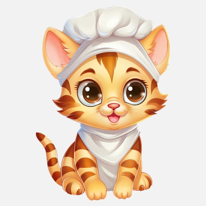 Süße Bengalkatze Koch Comic Design
