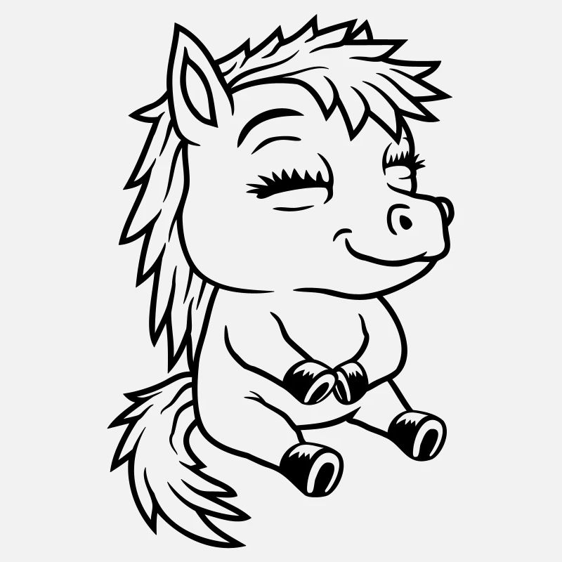 Comic petit poney assis