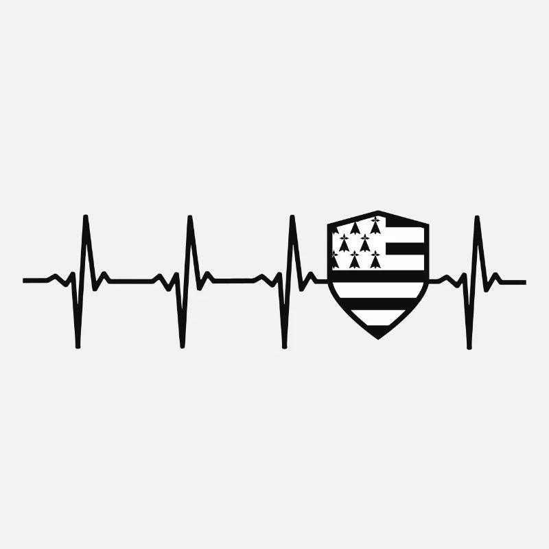 Brittany flag heartbeat badge brittany