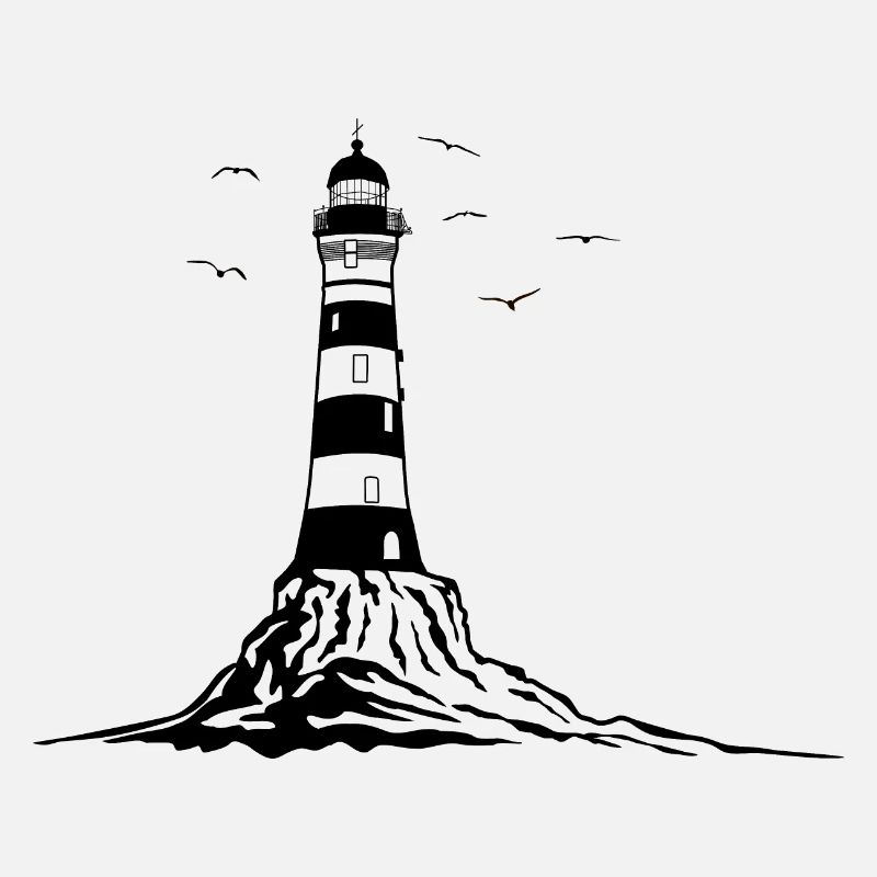 Phare, lighthouse, bateau, vacances de la mer rocheuse