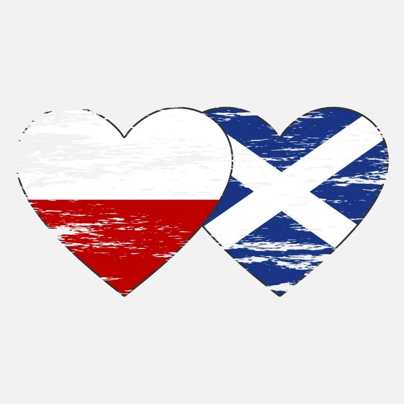 Pologne Ecosse drapeau coeur utilisé