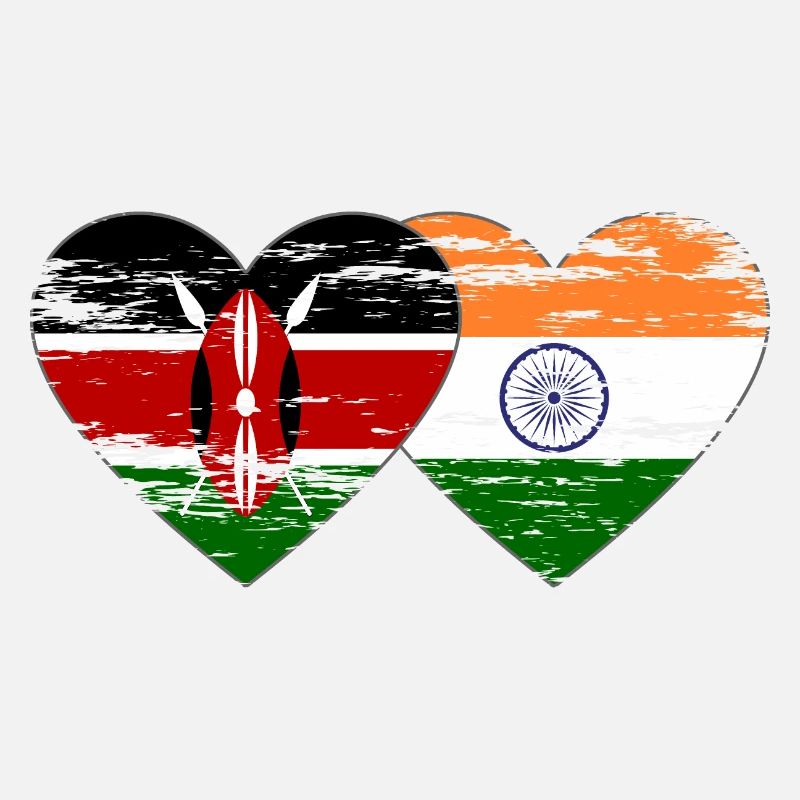 Kenya Inde Drapeau Coeur Utilisé