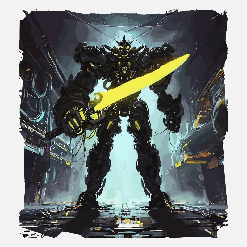 Futuristic Cyberpunk Mech Warrior Sci Fi Robot