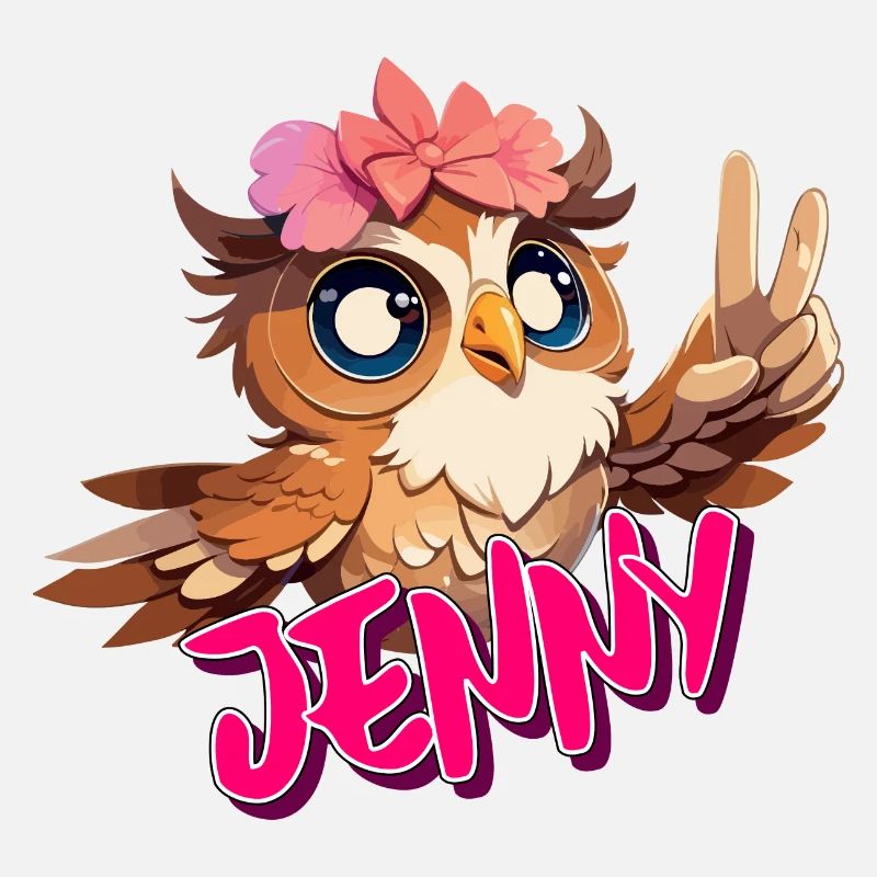 JENNY - Schöner Mädchen Name mit süßer EULE