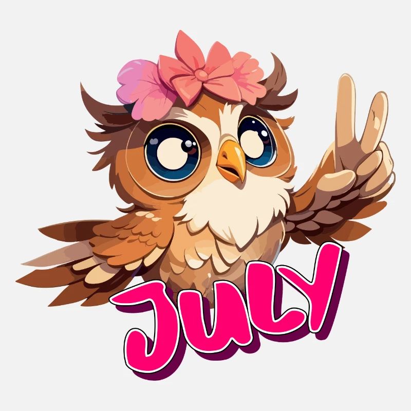 JULY - Schöner Mädchen Name mit süßer EULE