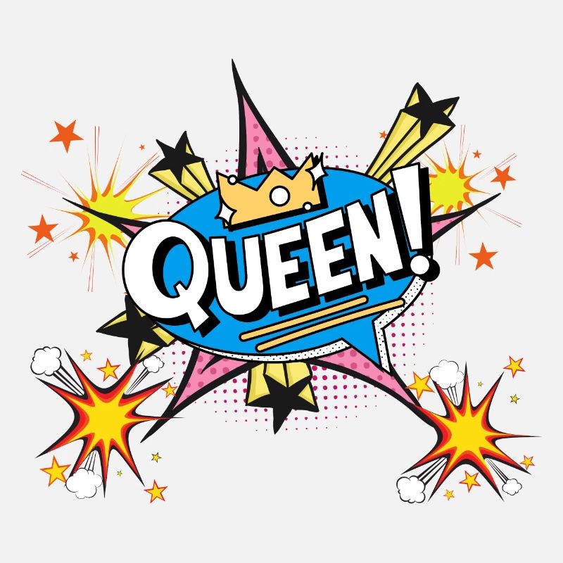 A cool, cartoon, comics style Queen !