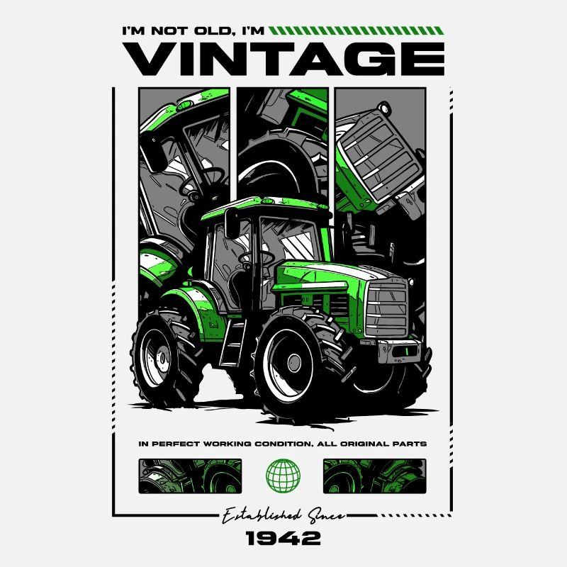 Oldtimer Traktor Bauer Geburtstag Geboren 1942