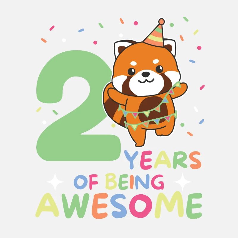 Panda roux pour les enfants de 2e anniversaire de deux ans