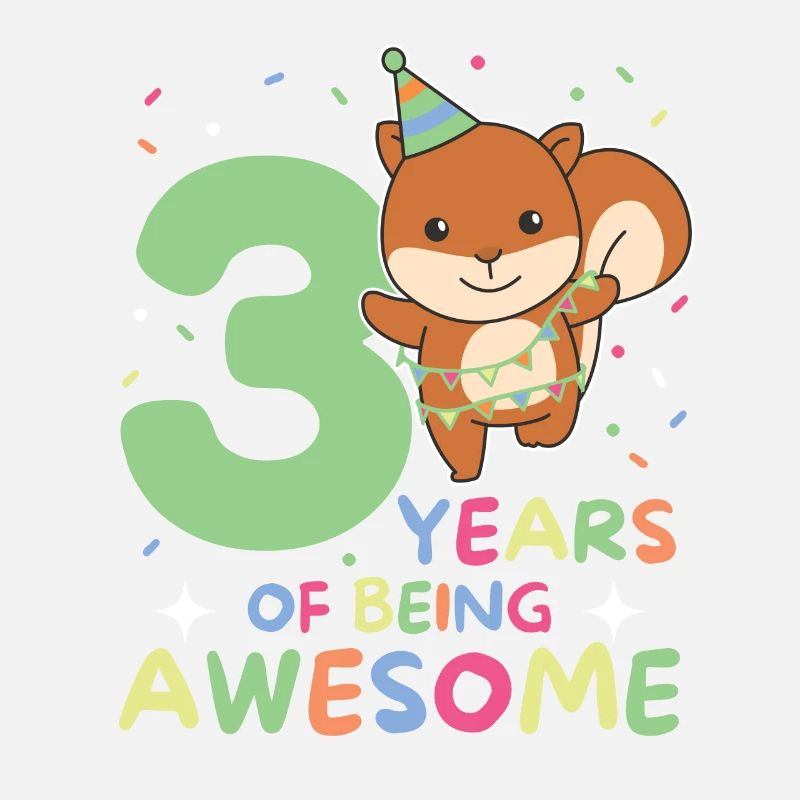 Squirrel for 3rd birthday children three years