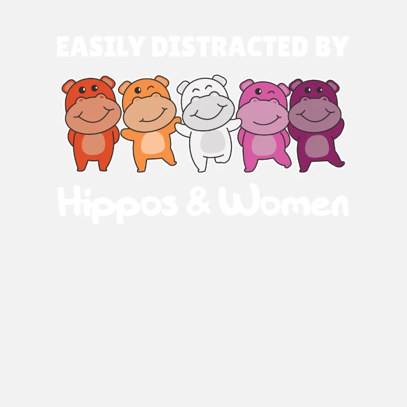 Lesbian Flag Pride LGBTQ Cute Hippo
