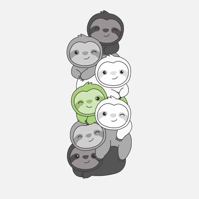 Agender Flag Pride LGBTQ Cute Sloth Stack