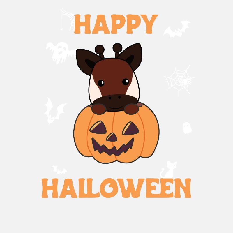 Okapi à la citrouille Okapis doux Joyeux Halloween